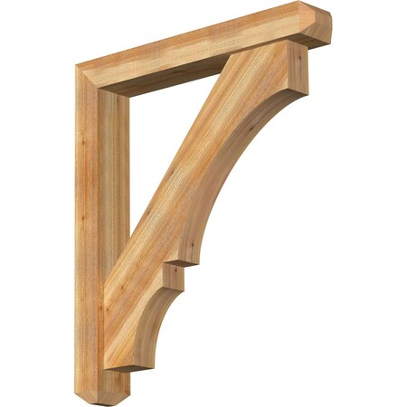 Ekena Millwork Balboa Craftsman Rough Sawn Bracket w/ Offset Brace, Western Red Cedar, 6"W x 38"D x 44"H BKT0604X38X44BOA04RWR